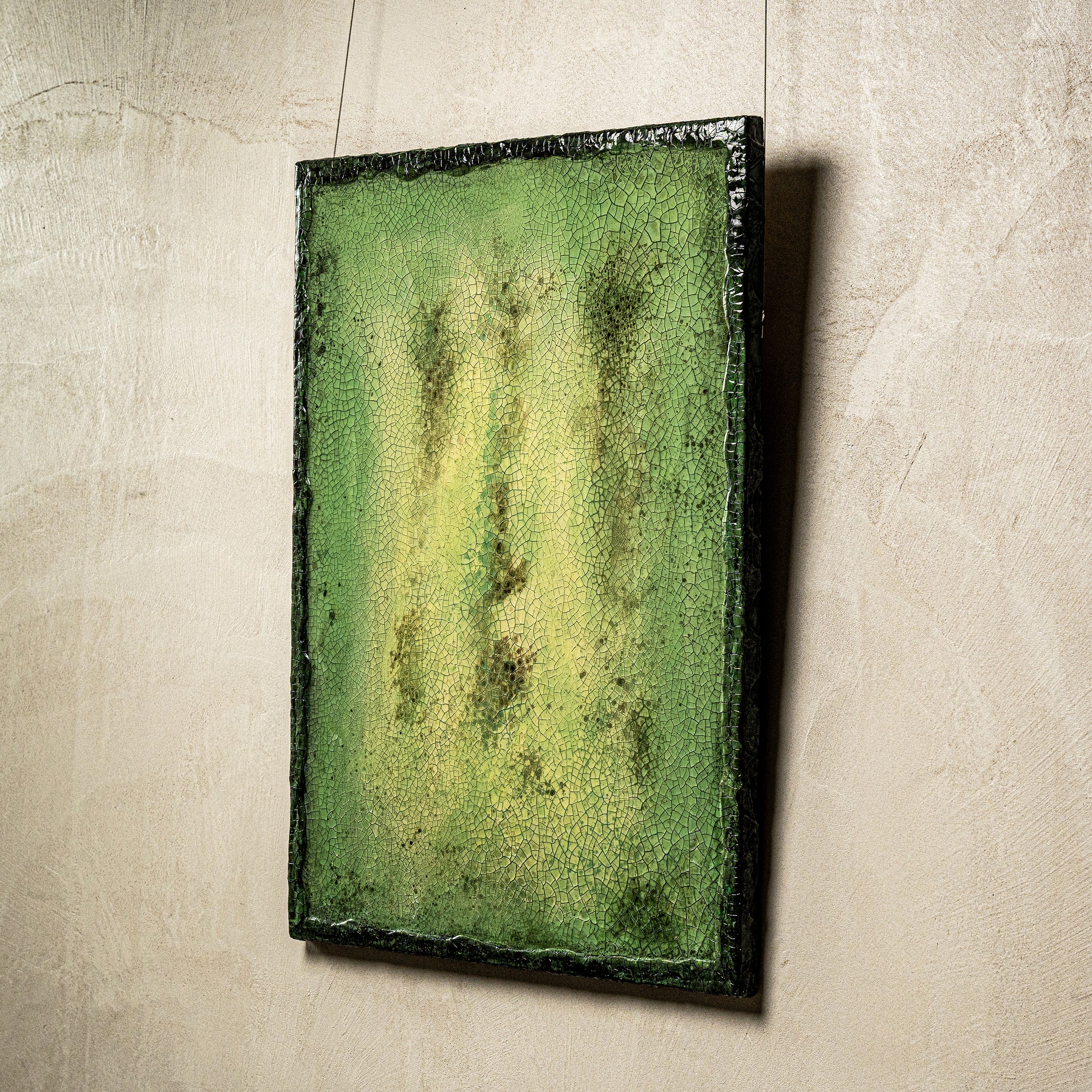 Verdant Emergence — macro surface detail capturing the nuanced interplay of light across the textured earth element finish, evoking the quiet depth of verdant, fertile ground.