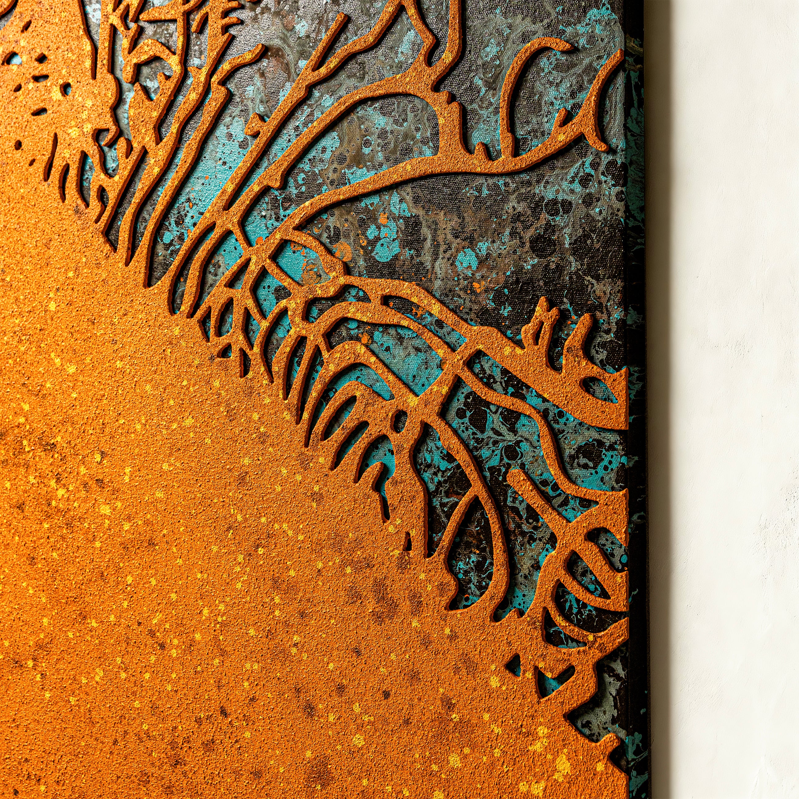 Blossoming Flame Texture  Handcrafted Art