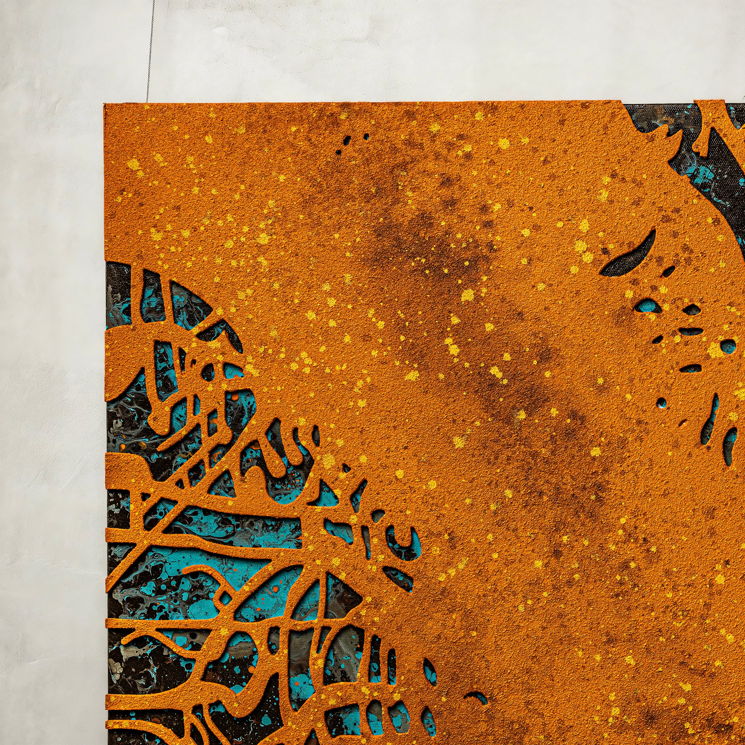 Blossoming Flame Texture  Handcrafted Art