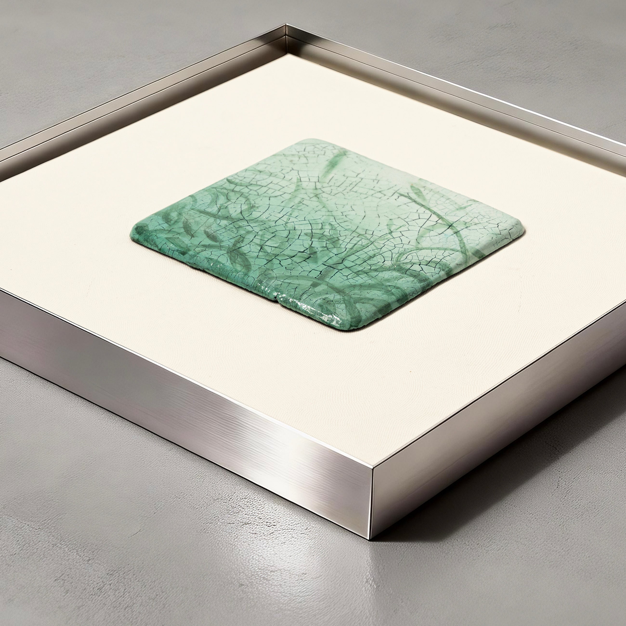 Cyan Field Vein Texture Handcrafted Art