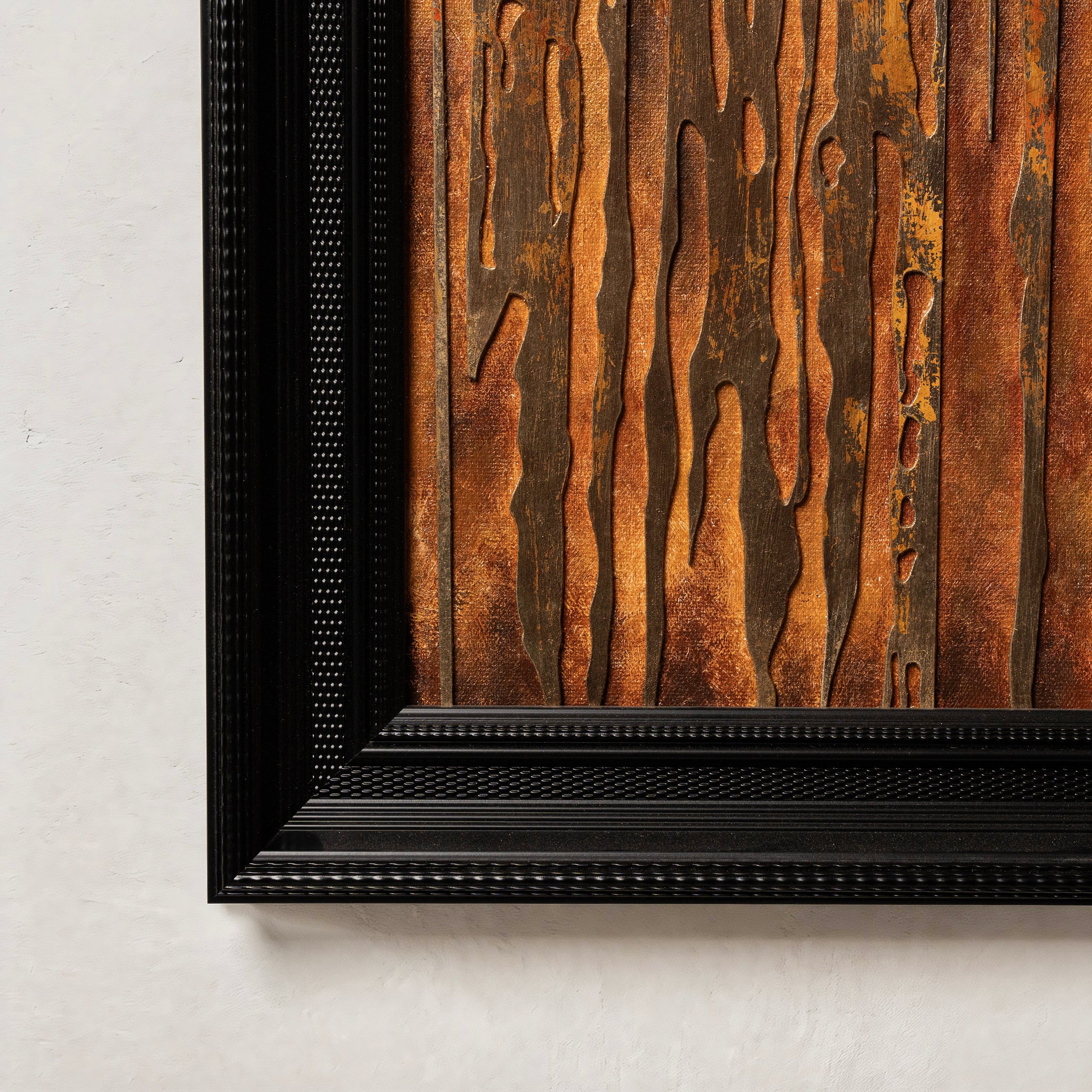 Shimmering Cascade Handcrafted Fired Foil Art