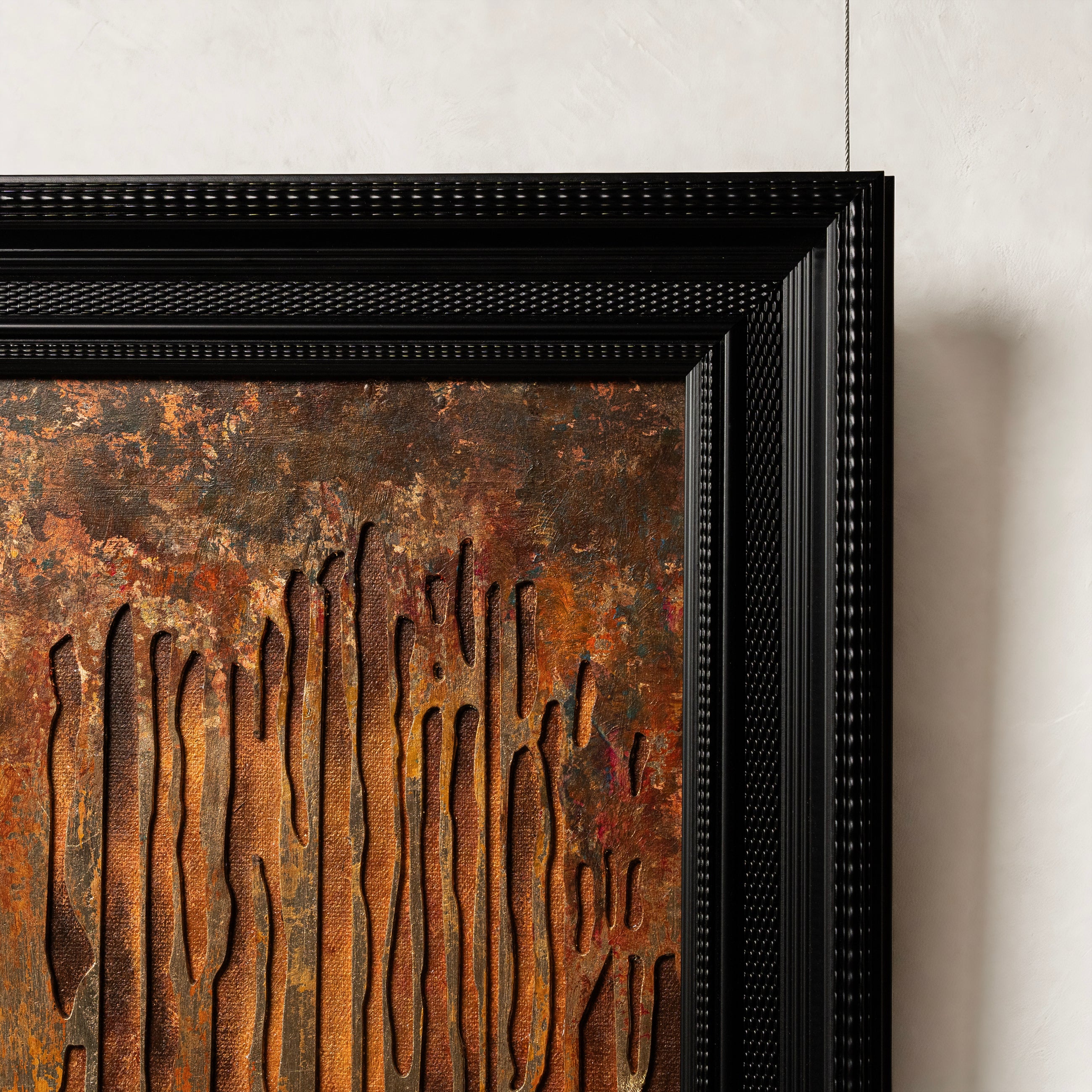 Shimmering Cascade Handcrafted Fired Foil Art