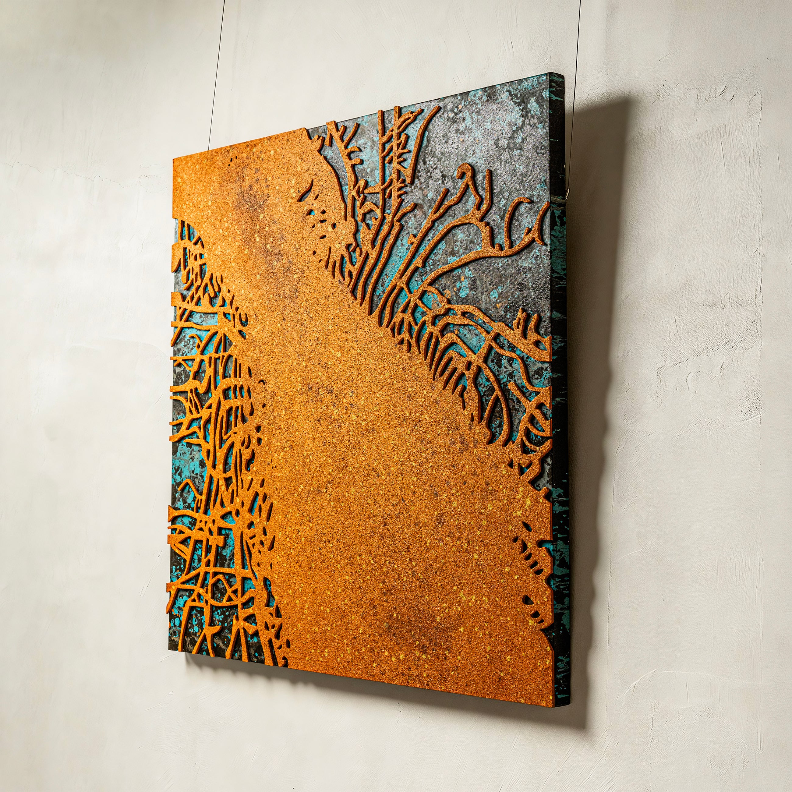 Blossoming Flame — macro surface detail capturing the luminous interplay of light across the gilded textured fire element finish, evoking the radiant bloom of an open flame.