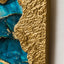 Mirror of Universe-blue — close-up detail highlighting the handcrafted layering technique, where each raised metal element stroke builds the artwork's signature three-dimensional texture.