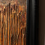 Shimmering Cascade — right-center detail of handcrafted fired foil surface, revealing layered flame-kissed texture and depth of the fire element technique.
